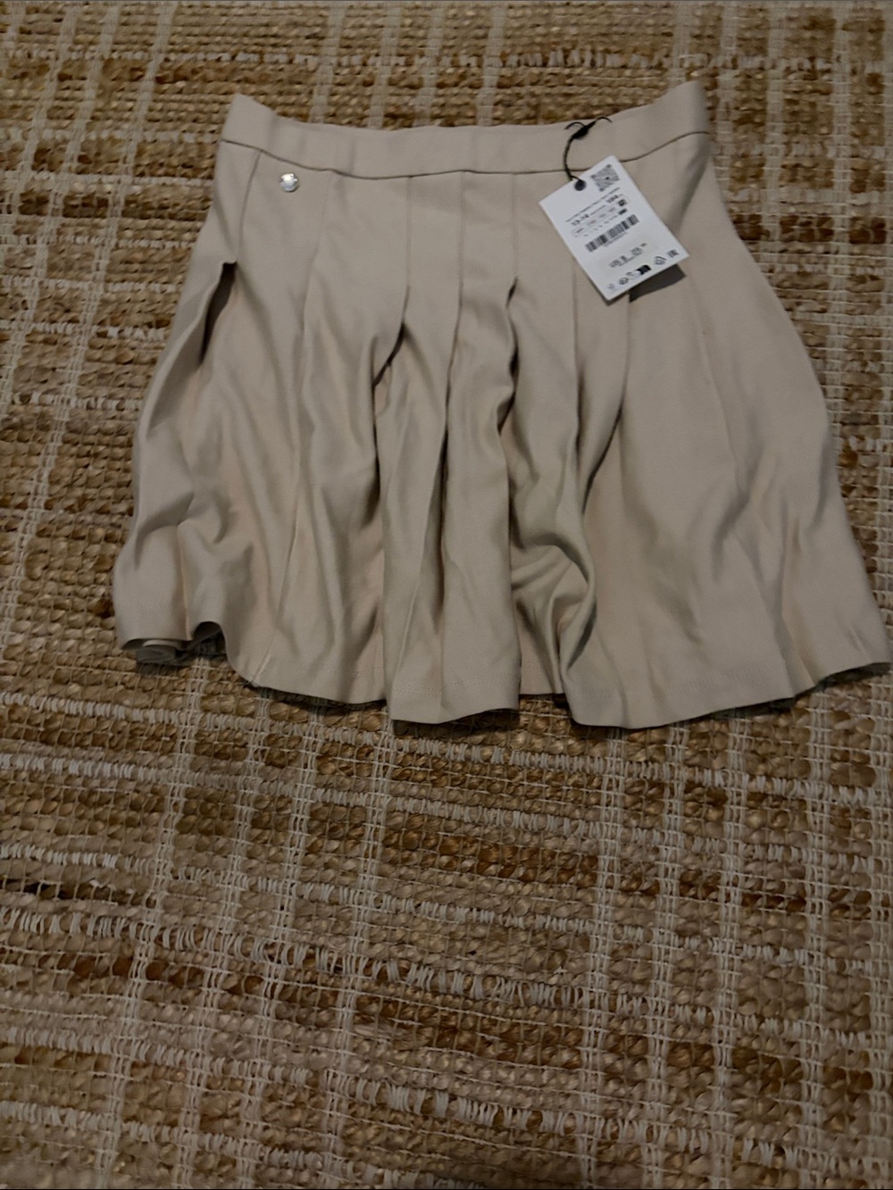 Zara Cream Pleated Girls Skirt